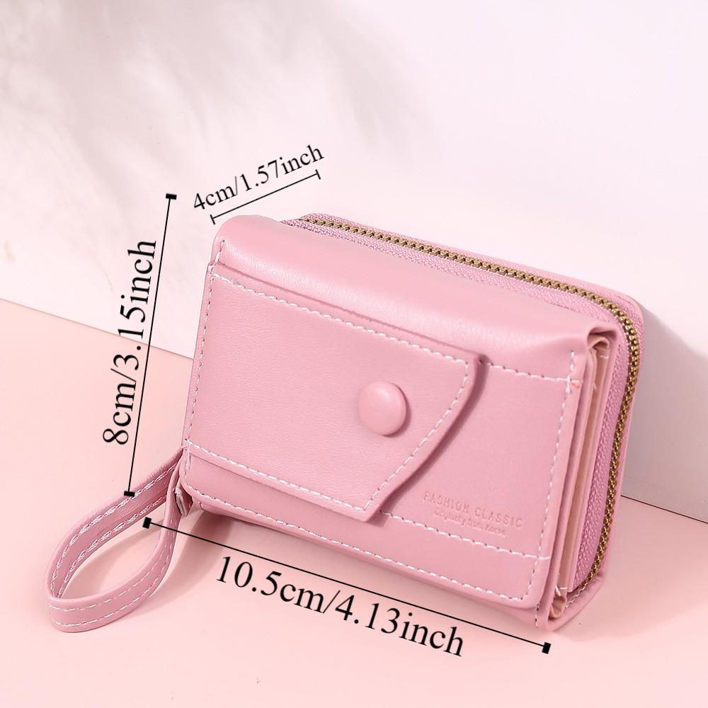 Waterproof Triple Fold Wallet PU Leather Mini Coin Pouch Fashion Simplified Purse Work