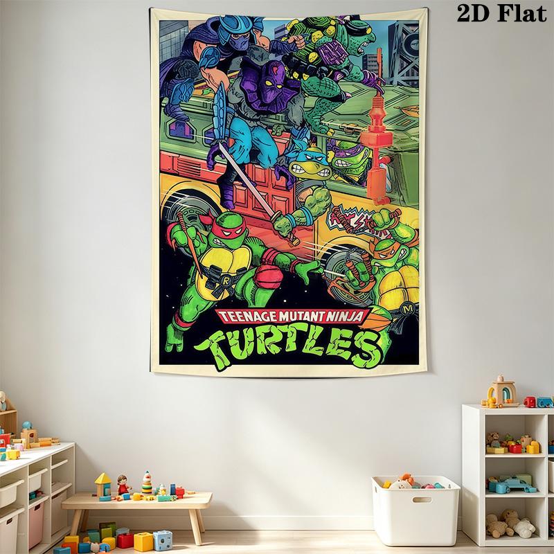 Shell Shock Tmnt Art Show Tribute Tapestry Background Cloth Fashion Print Christmas Gift Home Decor Atmospheric Background Cloth