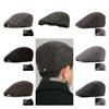 Beret Checkered Duckbill Retro Hat Vintage Men Woollen Cap Accessory Gift Adult
