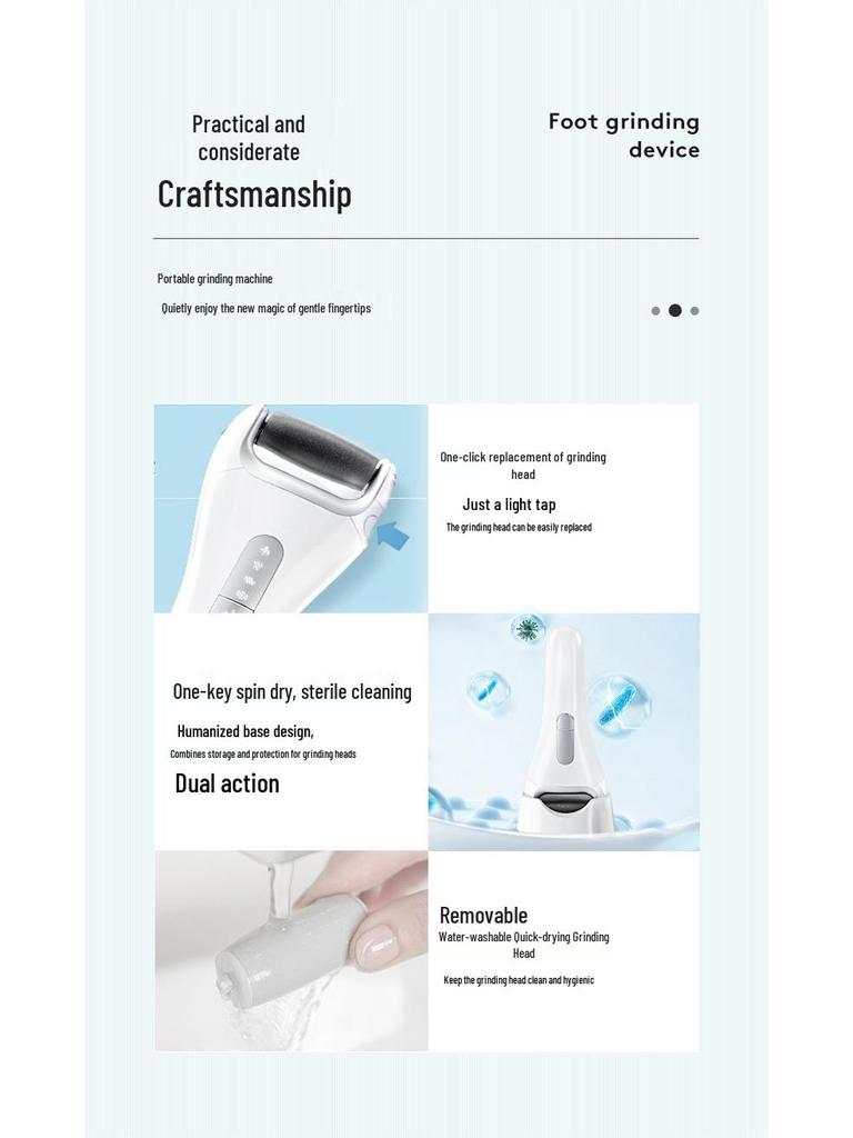 USB Rechargeable Electric Foot File with Digital Display, Water-Resistant Callus Remover, and Automatic Pedicure Tool.