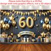 60th birthday celebration banner - Gold and black polyester fiber party background fabric suitable for birthday decoration