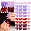 96pcs Coffin Ballet Full Cover Nail Tips Mix Color Fake Nials New Press on Nails  Woman DIY Nail Art