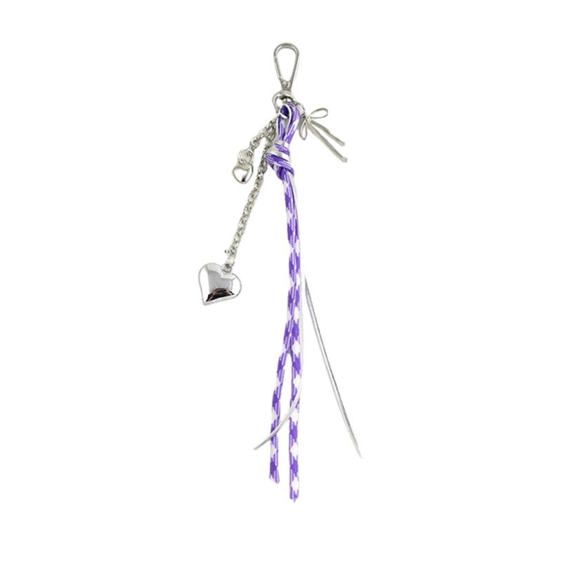 Love Heart Shaped Butterfly Key Holder Multicolor Climbing Cord Sturdy Alloy Pendant for Bag and Keys Decoration №9