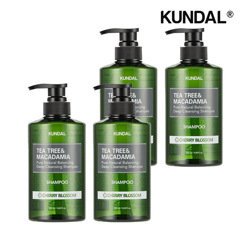 

KUNDAL Tea Tree & Macadamia Deep Cleansing Shampoo for Oily Hair Cherry Blossom 500ml x4