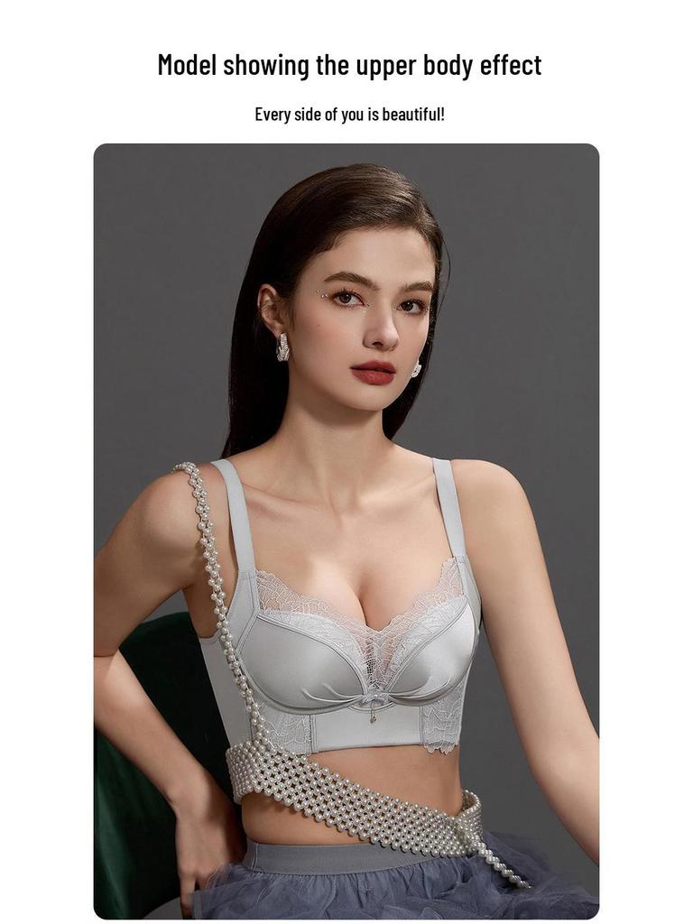 Satinspitze Push-Up-BH: Kabellose, formende Unterwäsche mit verstellbarer Passform für kleine Oberweiten
