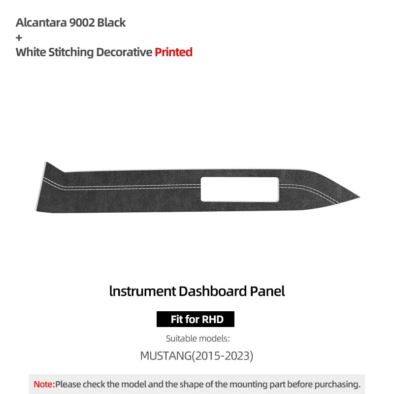 Für Ford Mustang 2015-2023 Hergestellt aus Alcantara Auto-Innenraum Armaturenbrett Verkleidungsleisten Instrumentenaufkleber Tuning-Zubehör