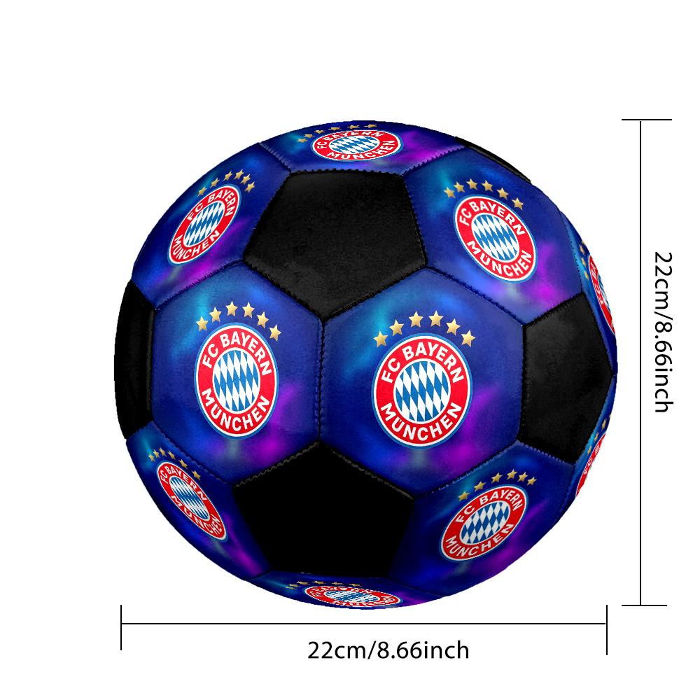 Balón de Fútbol FC Bayern München Colorido Para Todas las Edades Cosido a Máquina PVC Listo para Competición Duradero Alto Rebote. TAMAÑO5
