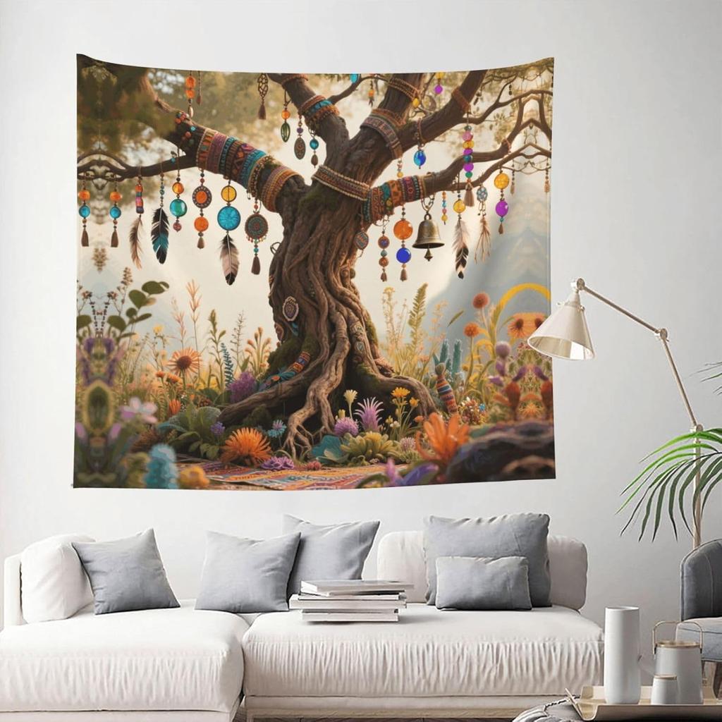 Wall Decor Blanket Beach Throws Funny Banner Poster for Dorm, Bedroom, Living Room Boho Tree of LIfe Tapestry Backdrop Wall