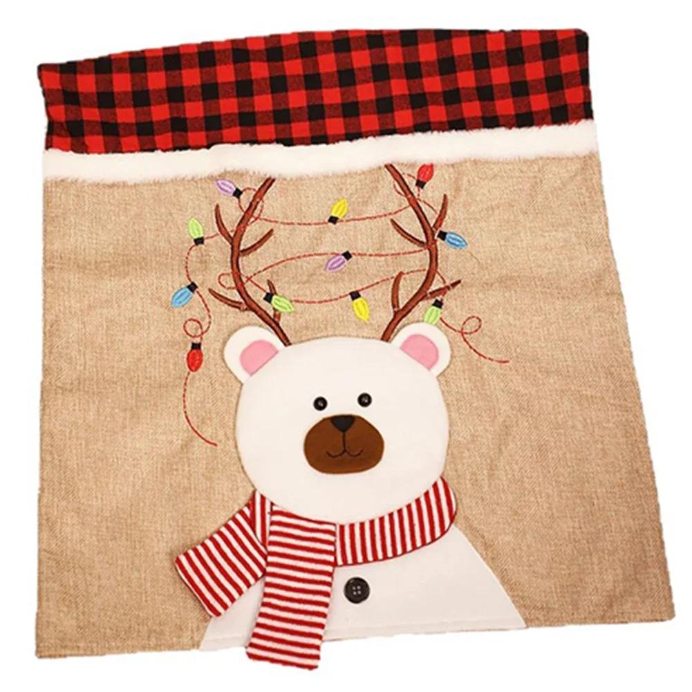 Christmas Dinner Christmas Chair Covers Festive Dining Covers Christmas Chair Back Protection Decorative Covers Anti-Slip Design