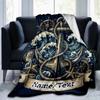 1PC Custom Name Nautical Anchor Adventure Outdooor Flannel Blankets Throw Blanket All-Season Throw Gift Bedspread for Couch, Bed, Camping Holiday Birt