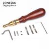 ZONESUN S Edge Beveler 5 In1 Adjustable Leather Edge Stitching Groover Craft Tool Edge Stitching Groover Craft Leather Groover