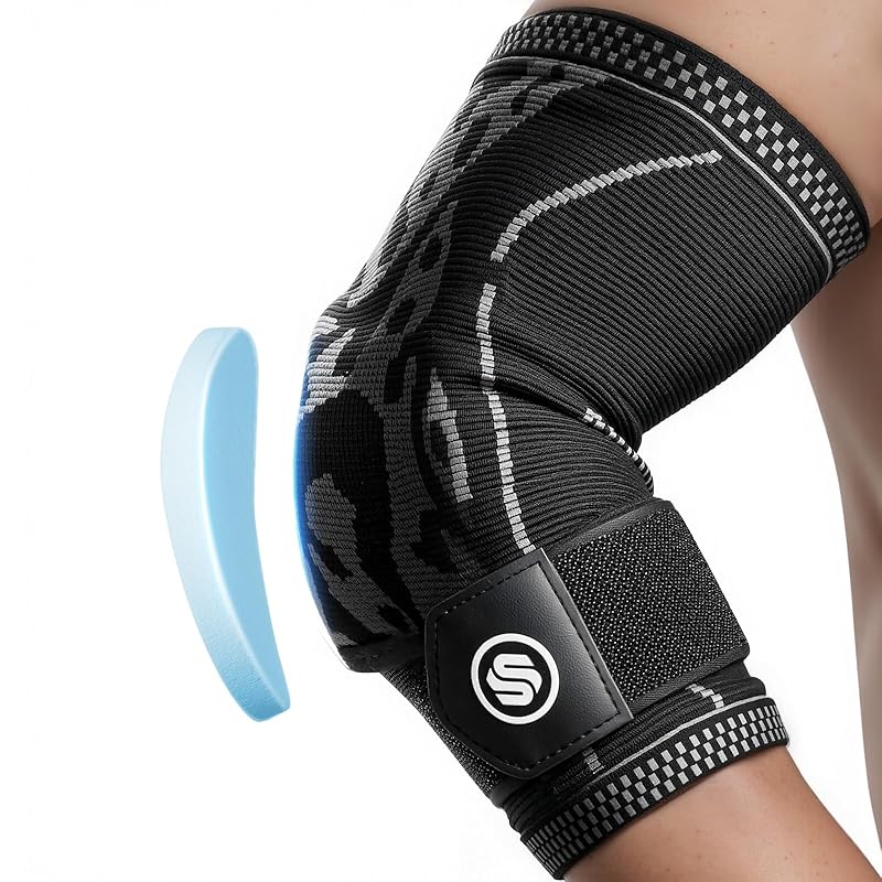 Elbow Compression Sleeve for Tendonitis, Bursitis Elbow Pad Brace – Elbow Brace with Side Springs & Foam Padding for Olecranon Joint Pain, Large