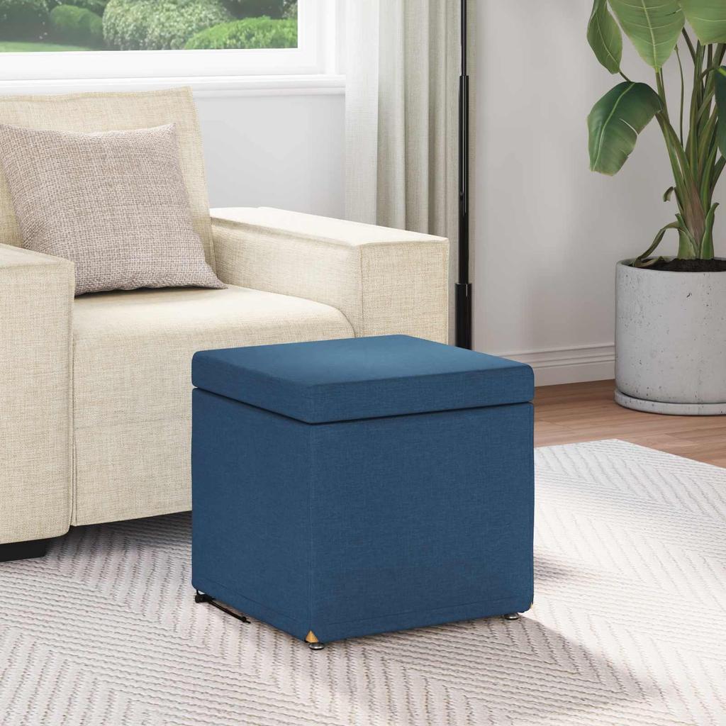 Stool Blue 41 X 41 X 40 Cm Fabric and Particleboard