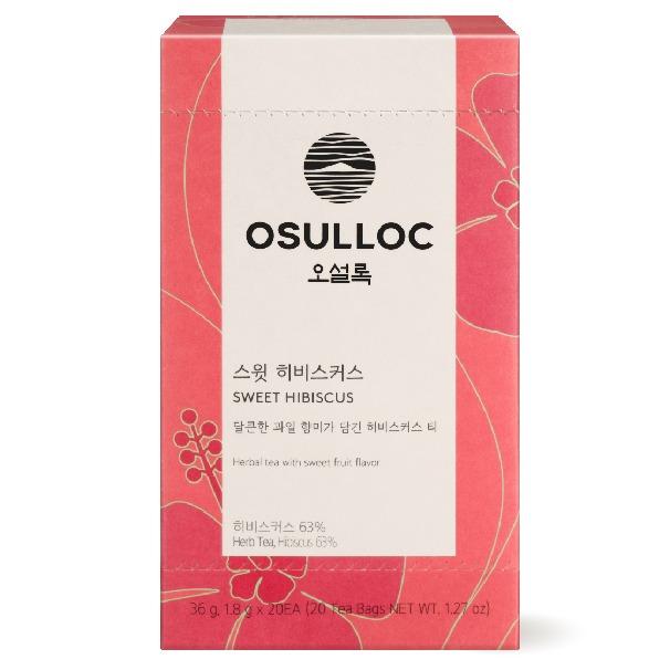 OSULLOC Zoete Hibiscus Kruidenthee Zakjes Cafeïnevrij Zoete Fruit Munt Gemengde Thee 36g 1.8g x 20ea X 1box