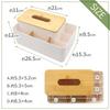 Multifunctional tissue box, remote control rack, small item storage, tabletop, living room, kitchen, with dividers (light gray)