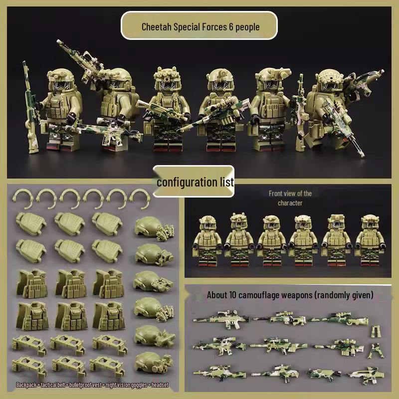 Special Forces Military Police Figure Weapons for LEGO-Compatible Building Blocks Series