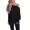 Women's Off Shoulder Long Sleeve Oversized Pullover Sweater Knit Jumper Loose Tunic Tops
