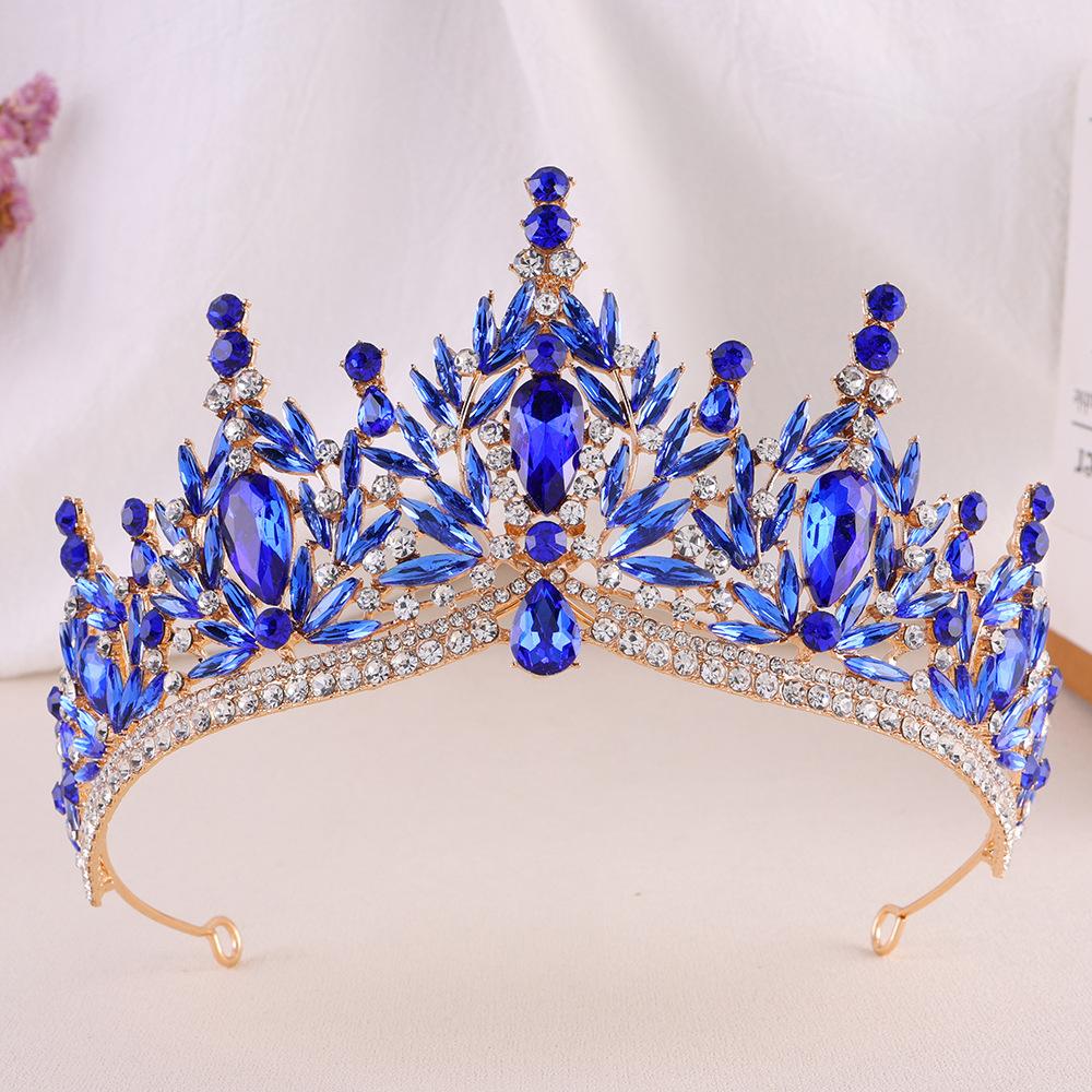 DIEZI Corona Tiara Barocca Vintage con Cristalli AB per Donne Ragazze Matrimonio Festa Elegante Lusso Corona di Strass Acconciatura Gioielli