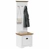 VidaXL Armoire de couloir avec crochets BODO blanc marron 50x40x157 cm, meuble de couloir, meuble de vestiaire, meuble de 4016873