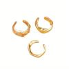 Set of 3 Women's Earrings: Gold-Tone Irregular Geometric Lines—Trendy Accessories with a Simple, Elegant Design