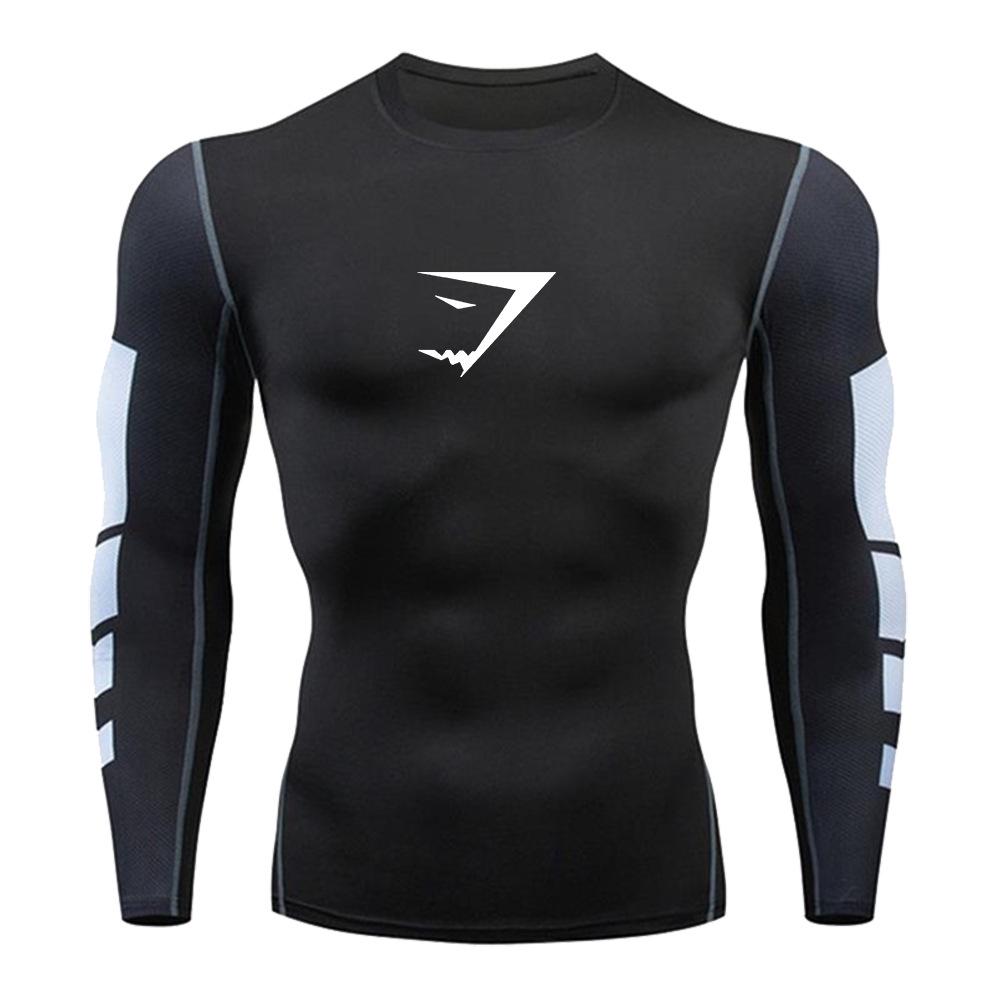GYMSHARK Men s Quick Dry Long Sleeve Compression Shirt - Breathable Sportswear for Running & Fitness XL