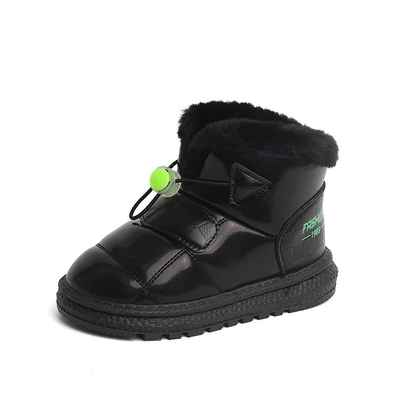 

Winter Kids Snow Boots Simple Versatile Children s Boot for Boy Classic Fashion Girls Causal Cotton Boots Outdoor Non-slip Warm 26 чёрный