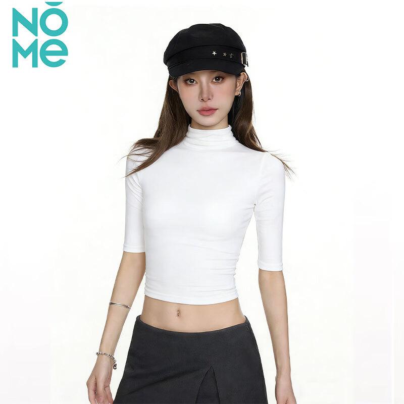 NOMe Women s Lyocell Mock Neck Mid-Sleeve T-Shirt S