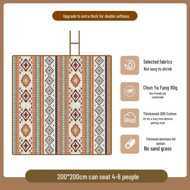 

Waterproof Outdoor Picnic Mat: Thick, Moisture-Proof, Portable for Camping & Spring Outings 200x150 cm