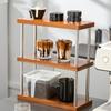 Multifunctional Wood Rack with 3 Layers Coffee Cup Display Stand Multilayer Storage Shelf Practical Cup Organizers