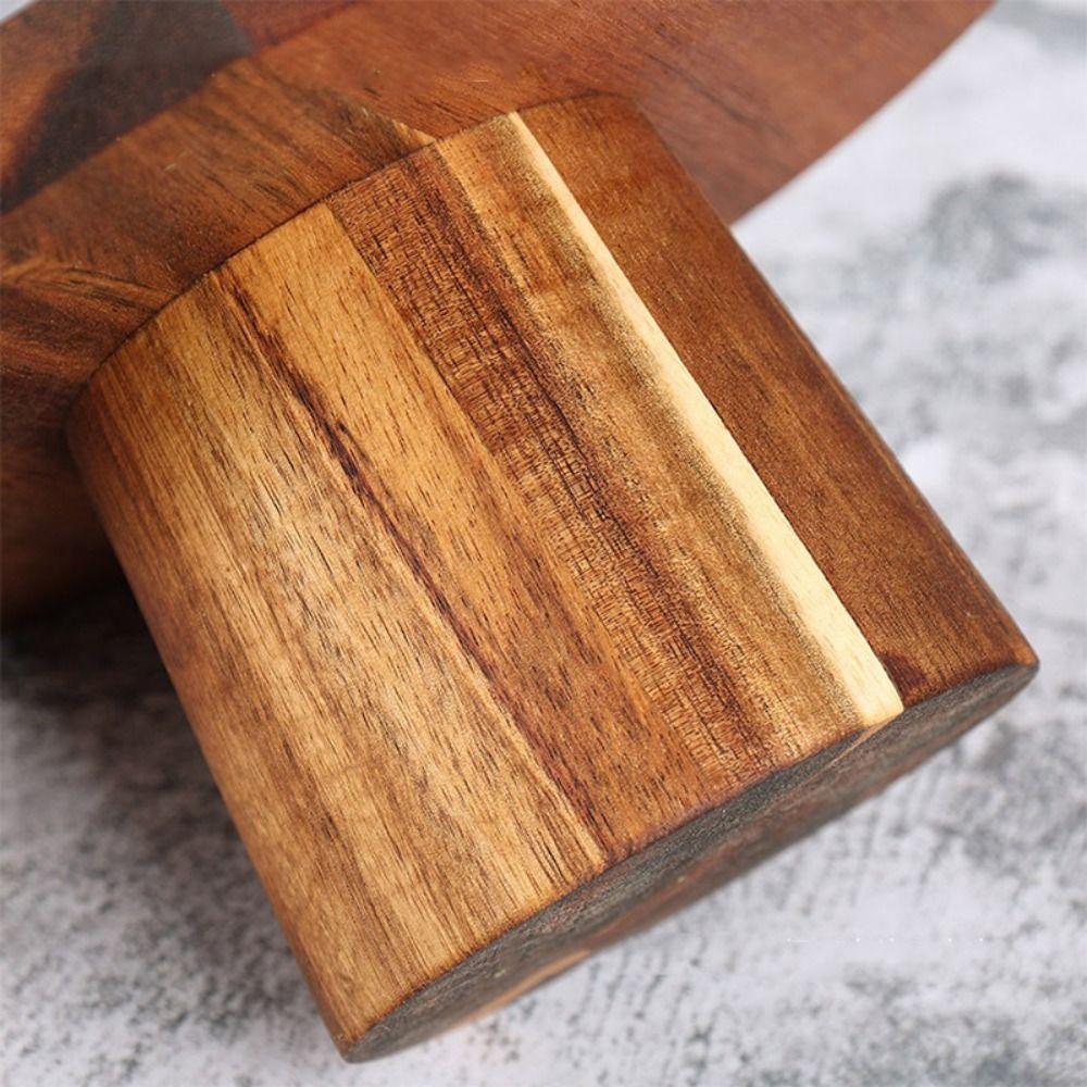 High Foot Plate Solid Wooden Tray Practical INS Style Acacia Wood Fruit Plate Household Cake Display Tray Wedding Party