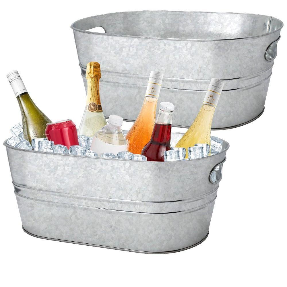 Metall verzinkte Wanne 15L Getränkeeimer Hohe Qualität Eis Eimer Partys
