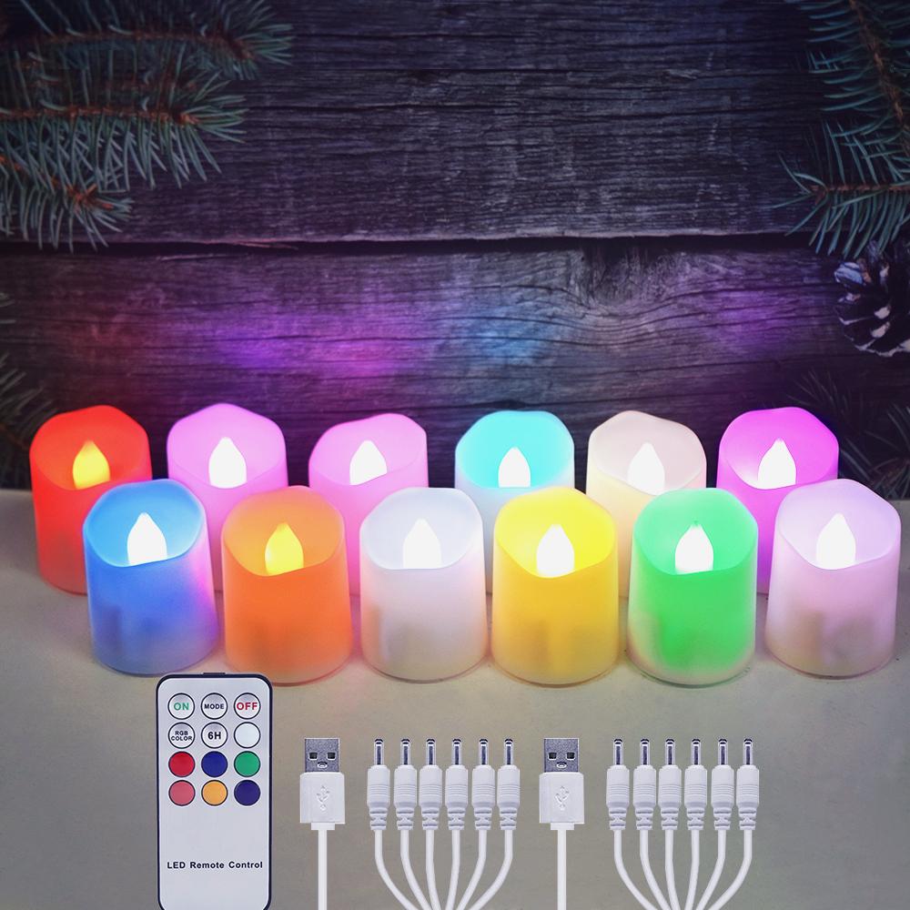 

Беспламенная светодиодная лампа-свеча, перезаряжаемые свечи, пульт дистанционного управления с таймером, красочная, украшение для дома, вечеринка в честь Дня святого Валентина, свечи, комната white