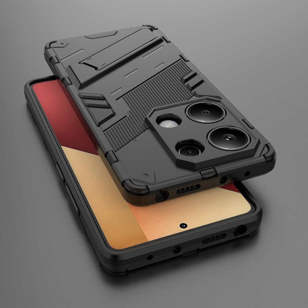 For Xiaomi Redmi Note 13 Pro 4G/Poco M6 Pro 4G Cell Phone Case PC+TPU Back Cover with Kickstand