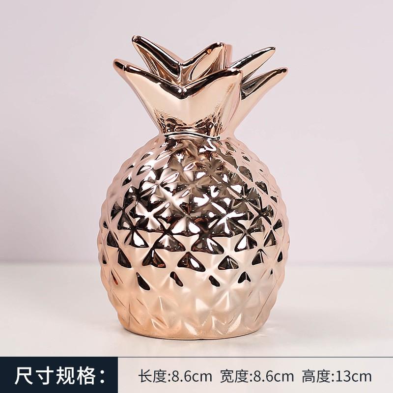 Ceramic Pineapple Money Box With Electroplated Finish Large Capacity Decorative Piggy Bank Home Office Gift