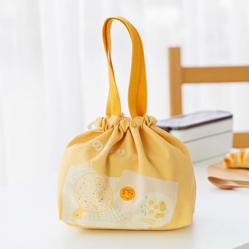 Japanese Style Pattern Cooler Lunch Box Portable Insulated Canvas Lunch Bag Thermal Food Picnic Lunch Bags For Women Kid