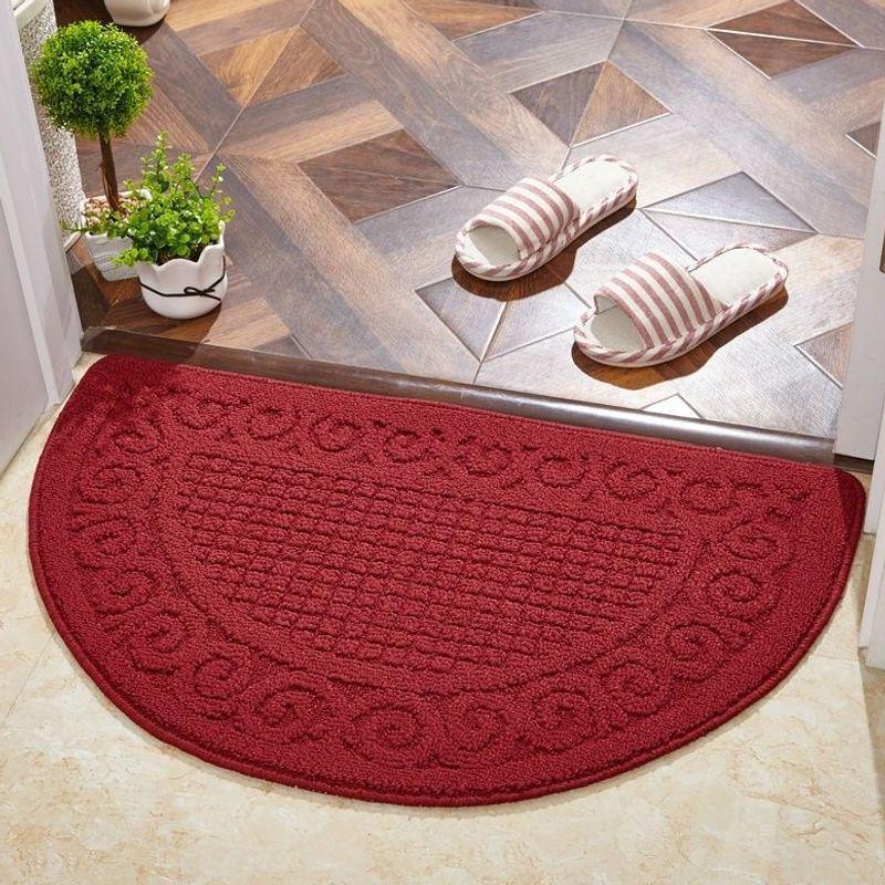 Semi-Circular Non-Slip Water-Absorbing Doormat - Wear-Resistant Floor Mat for Bedroom or Entrance Hall.