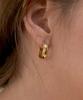 Ound Stitch Silver Bold Ring Earrings