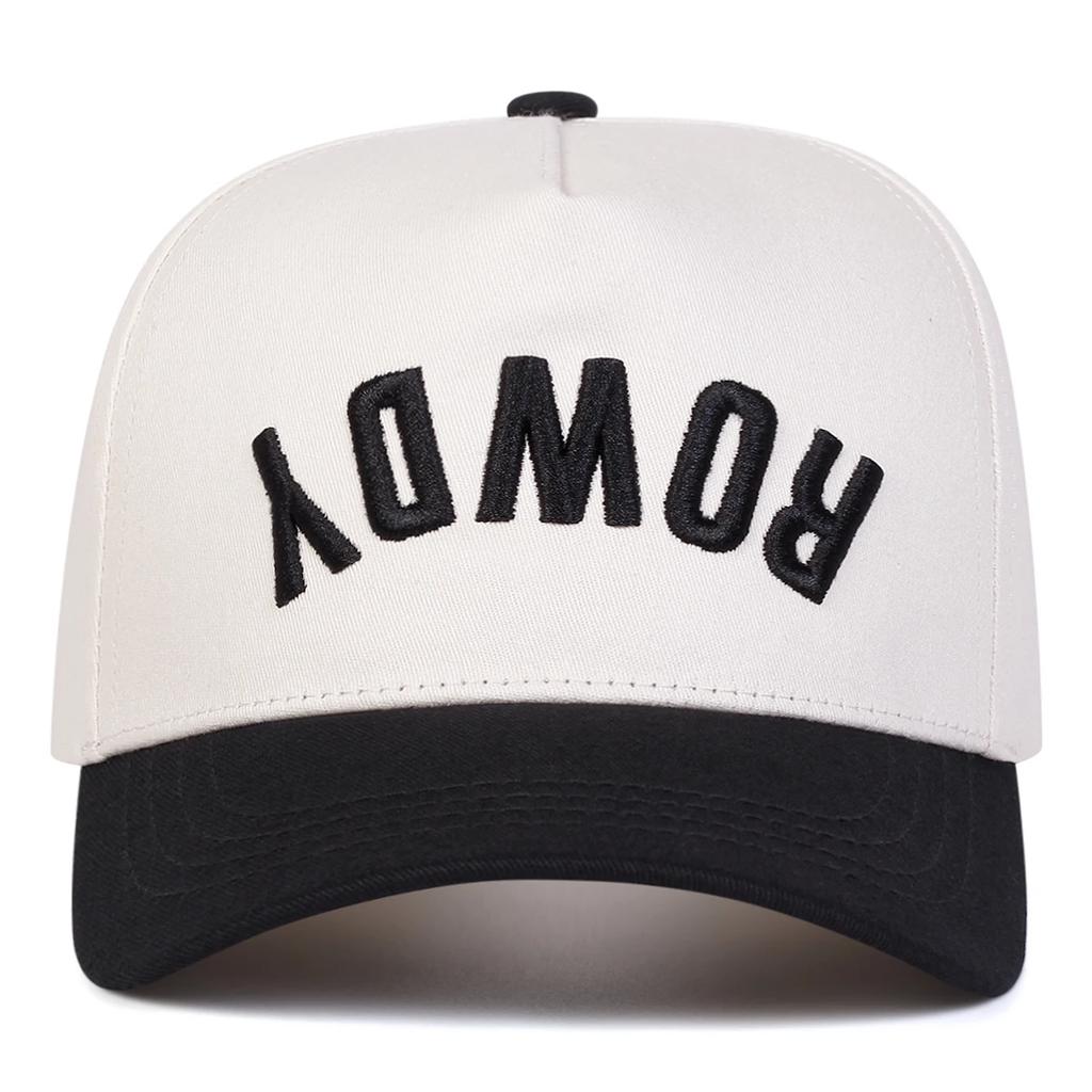 Unisex ROWDY Letter Embroidery Baseball Caps Outdoor Adjustable Spring and Autumn Casual Sunscreen Hat