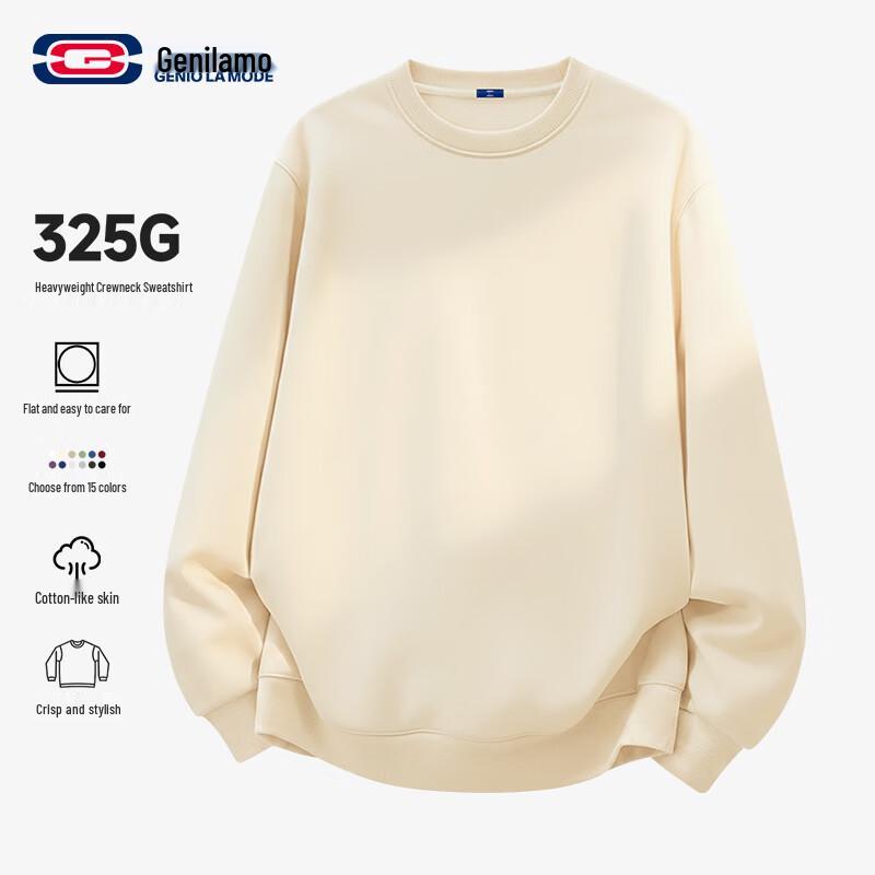 GENIOLAMODE Men's Loose Fit Crew Neck Sweatshirt