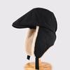 Autumn and Winter Plush Forward Hat, Male and Female Tide Thickened Warm Ear Protection Cotton Hat, Two Wearing Pilot Caps