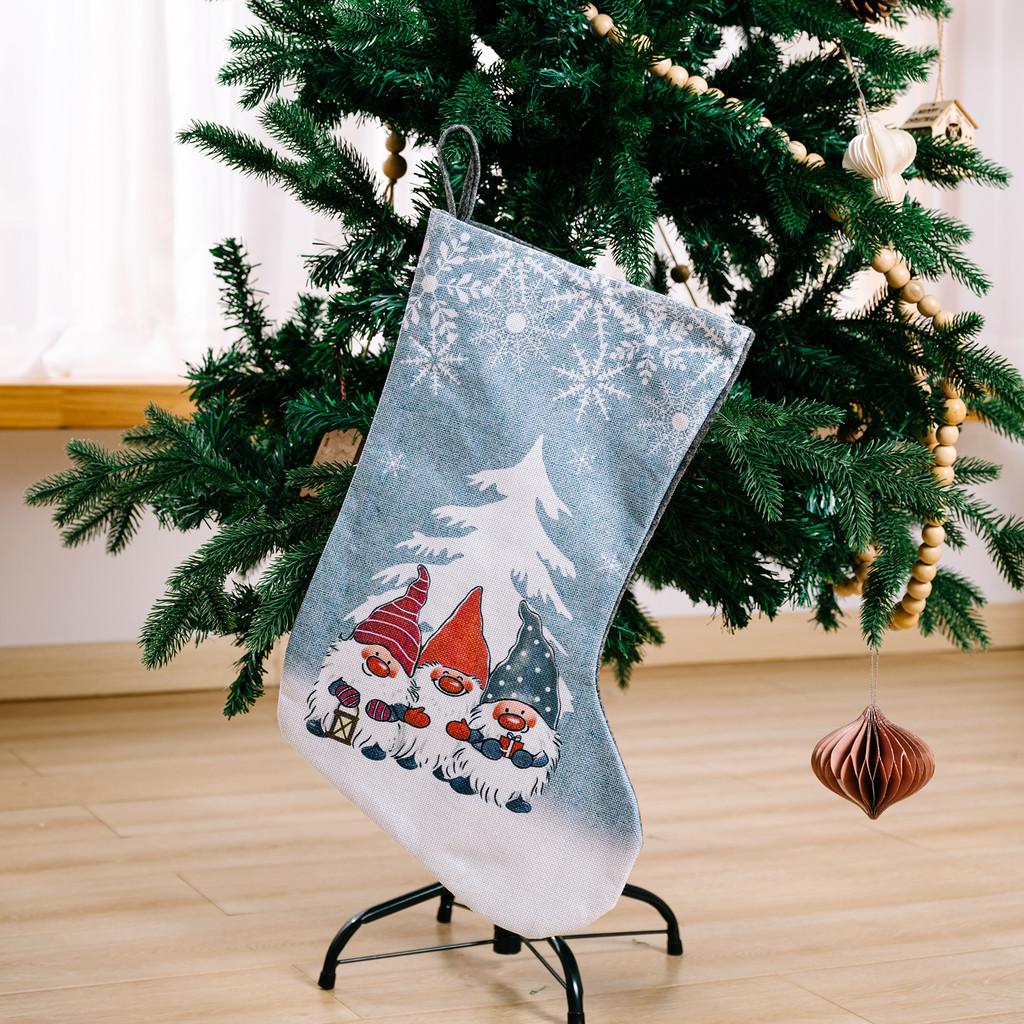 Adorable Christmas Stockings With Forest Santa Print For Festive Holiday Decor