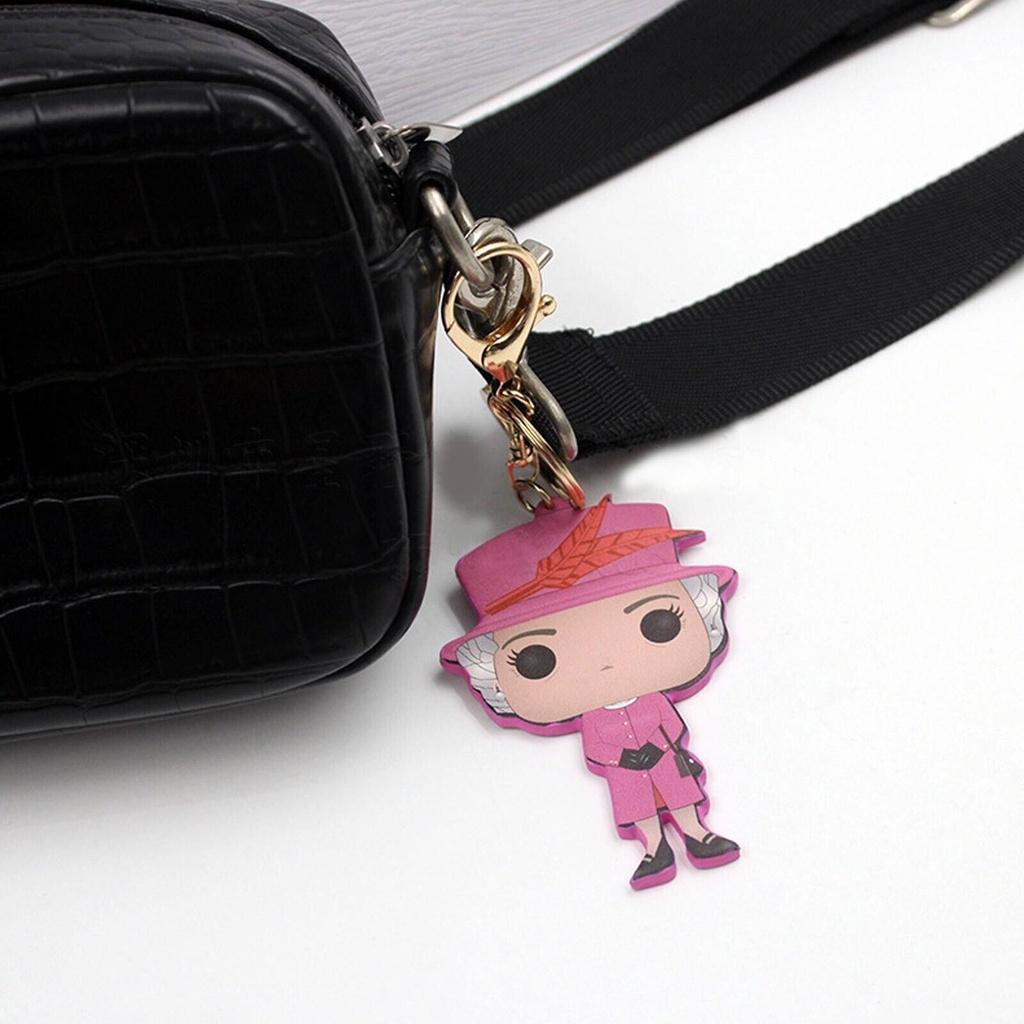 Queen Elizabeth Ii Rose Red Keychain Pendant Souvenir Bag Accessory Gift