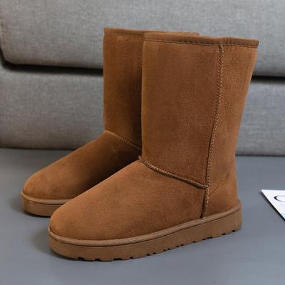 Women Shoes On Sale High Quality Winter Slip-on Mid-calf  Women Boots Fashion Solid Casual Snow Boots Large Size Platform Boots