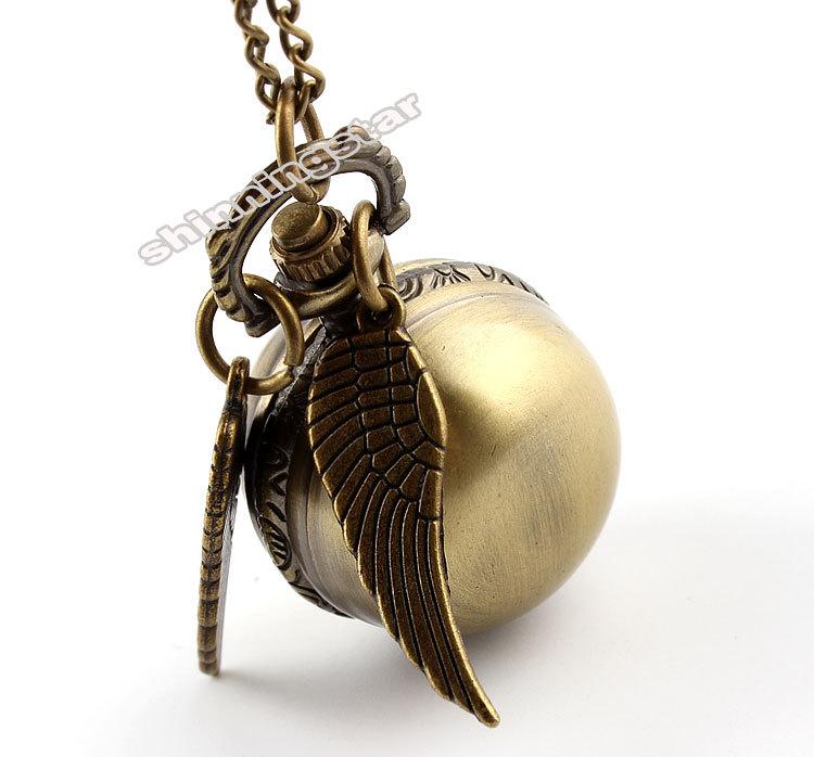 Harry Potter Snitch Pocket Watch Necklace, Harry Potter Multicolor Retro Pocket Watch, Foreign Trade