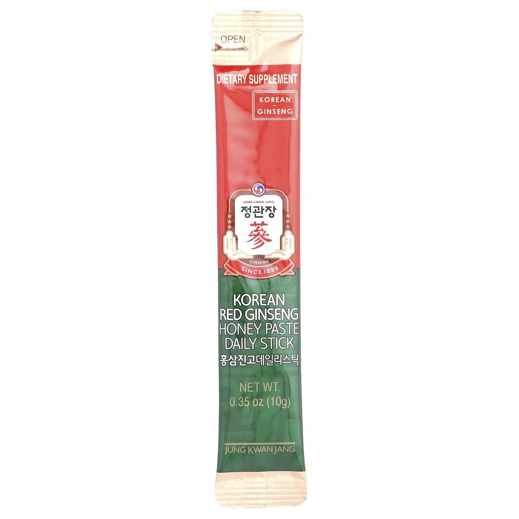Korean Red Ginseng Honey Paste Daily Stick, 30 Count, 10G (0.35Oz) Each