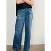 Za2025 Autumn New Women clothes Versatile Slimming Ripped Decoration Fashion High Waist Baggy jeans 8727010