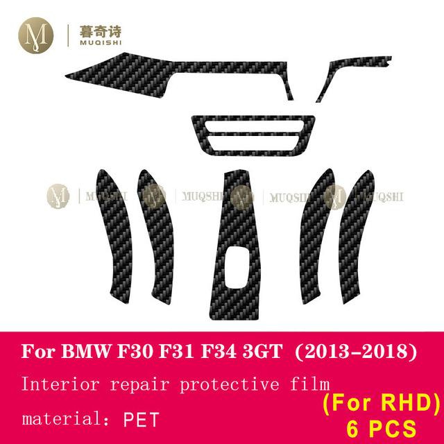 For BMW F30 F31 F34 GT 2013-2018 Car Interior Carbon Fibre Film 5D PET Center Console Anti Scratch Resist Film Accessories Refit