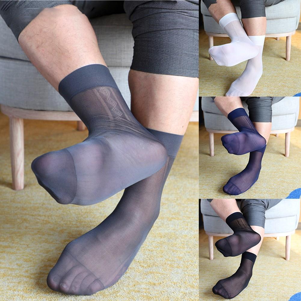 Herren Socken Elastisch Abend Formal Leicht Durchsichtig