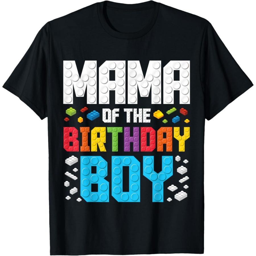 Mama of the Birthday Boy Master Builder Building Blocks T-Shirt S