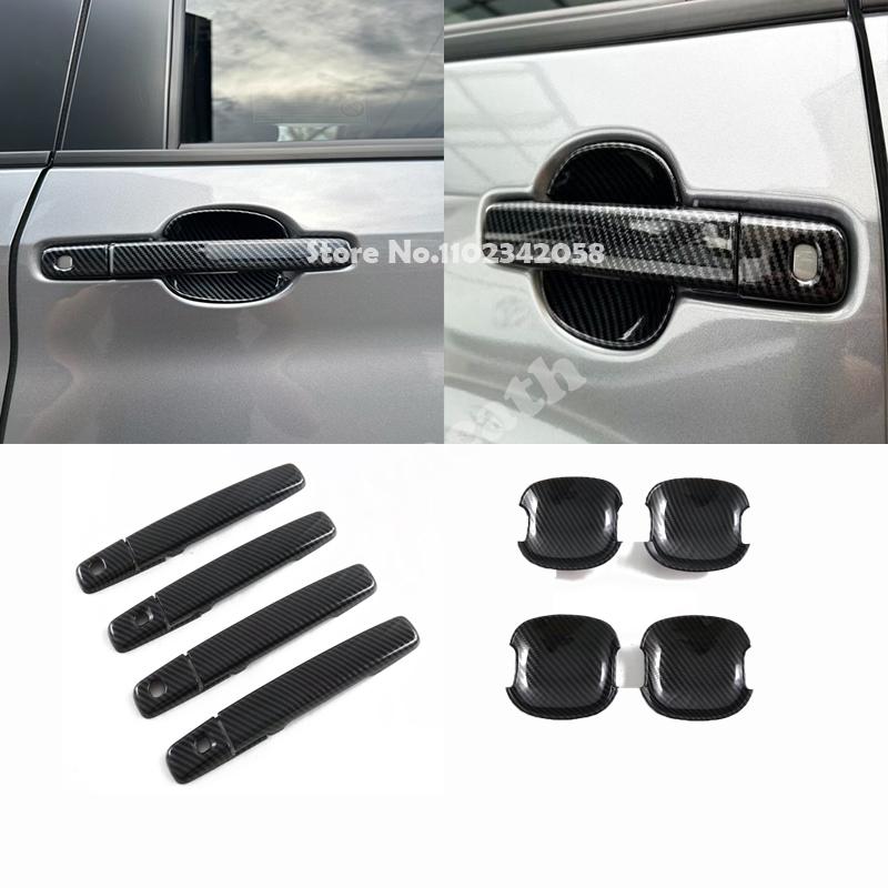 For Nissan ROOX   ABS carbonfiber black Car Outside Door Handle Shell Door Handle Door Bowl Cover Exterior accessories